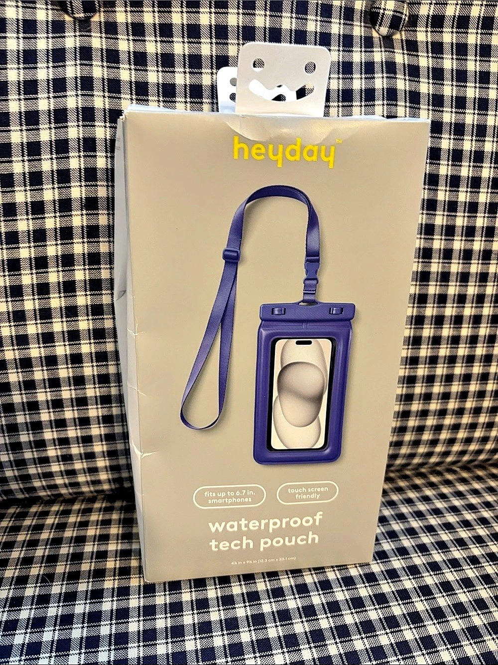 heyday waterproof tech pouch Purple & Beige